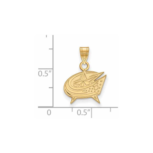 Image of 10K Yellow Gold NHL Columbus Blue Jackets Small Pendant by LogoArt