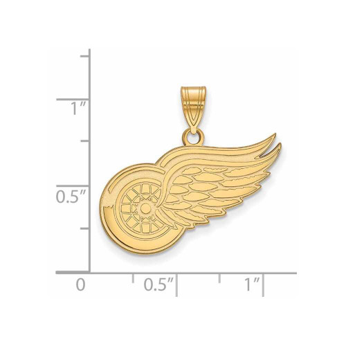 Image of 10K Yellow Gold NHL Detroit Red Wings Large Pendant by LogoArt