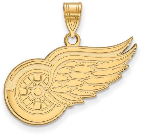 Image of 10K Yellow Gold NHL Detroit Red Wings Large Pendant by LogoArt