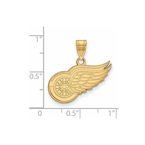Image of 10K Yellow Gold NHL Detroit Red Wings Medium Pendant by LogoArt