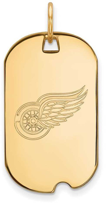 Image of 10K Yellow Gold NHL Detroit Red Wings Small Dog Tag by LogoArt