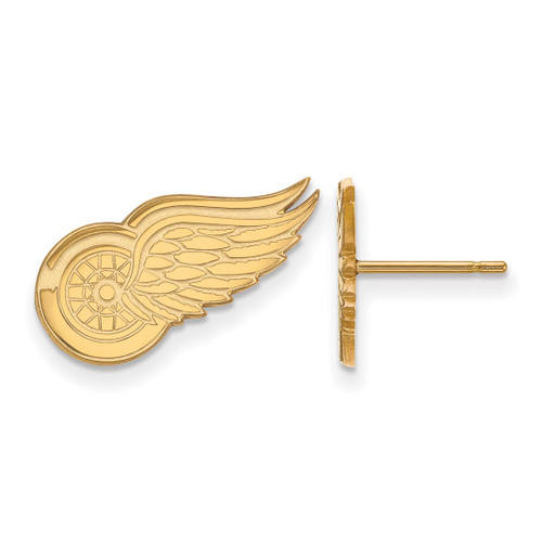 10K Yellow Gold NHL Detroit Red Wings Small Post Earrings by LogoArt