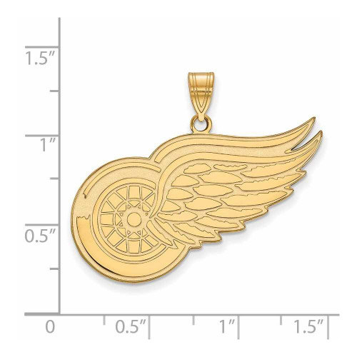 Image of 10K Yellow Gold NHL Detroit Red Wings XL Pendant by LogoArt