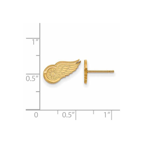 Image of 10K Yellow Gold NHL Detroit Red Wings X-Small Post Earrings by LogoArt