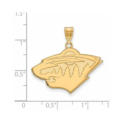 Image of 10K Yellow Gold NHL Minnesota Wild Large Pendant by LogoArt