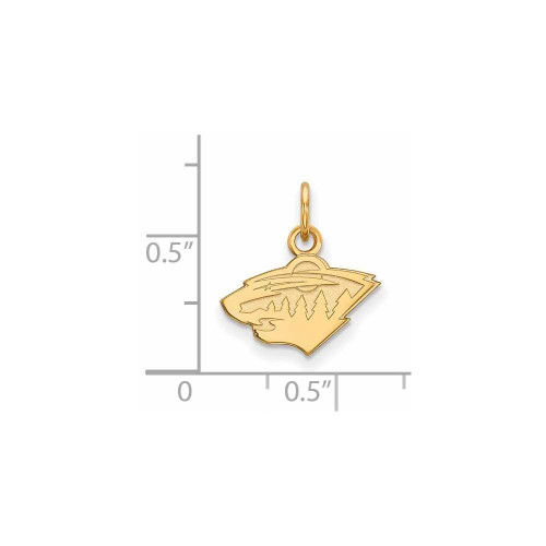 Image of 10K Yellow Gold NHL Minnesota Wild X-Small Pendant by LogoArt