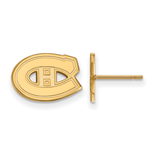 10K Yellow Gold NHL Montreal Canadiens X-Small Post Earrings by LogoArt