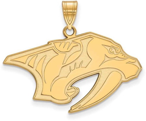 Image of 10K Yellow Gold NHL Nashville Predators Large Pendant by LogoArt