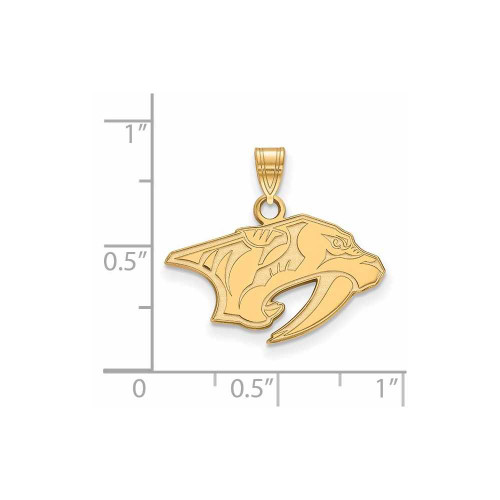 Image of 10K Yellow Gold NHL Nashville Predators Small Pendant by LogoArt