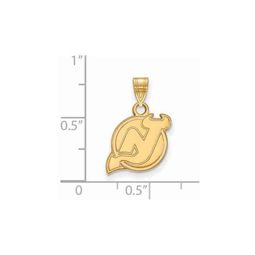 Image of 10K Yellow Gold NHL New Jersey Devils Small Pendant by LogoArt