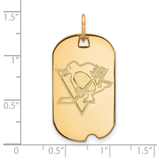 10K Yellow Gold NHL Pittsburgh Penguins Small Dog Tag by LogoArt