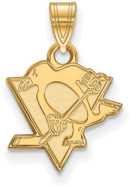 Image of 10K Yellow Gold NHL Pittsburgh Penguins Small Pendant by LogoArt