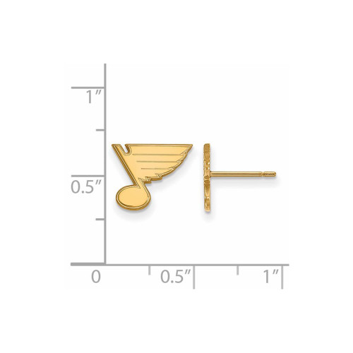 Image of 10K Yellow Gold NHL St. Louis Blues X-Small Post Earrings by LogoArt