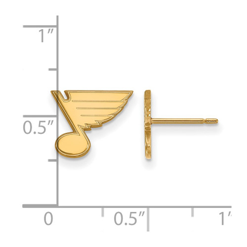 10K Yellow Gold NHL St. Louis Blues X-Small Post Earrings by LogoArt