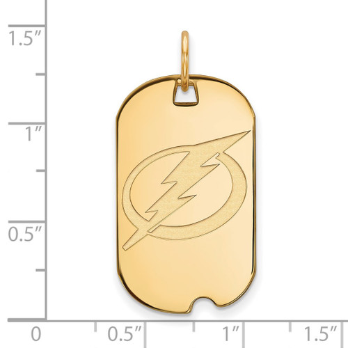 10K Yellow Gold NHL Tampa Bay Lightning Small Dog Tag by LogoArt