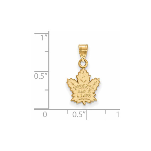 10K Yellow Gold NHL Toronto Maple Leafs Small Pendant by LogoArt