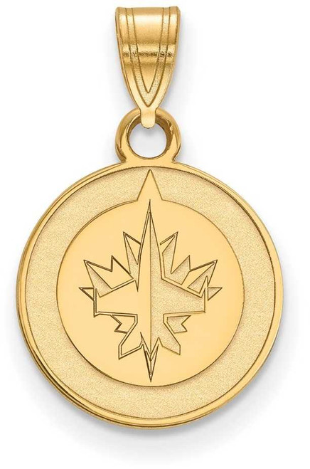 Image of 10K Yellow Gold NHL Winnipeg Jets Small Pendant by LogoArt