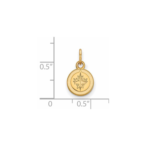 Image of 10K Yellow Gold NHL Winnipeg Jets X-Small Pendant by LogoArt