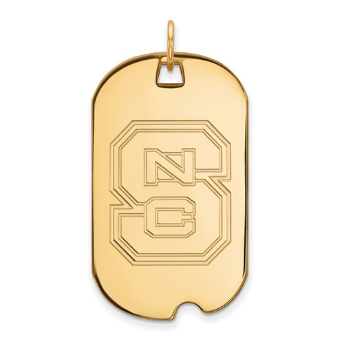 10K Yellow Gold North Carolina State University Large Dog Tag by LogoArt