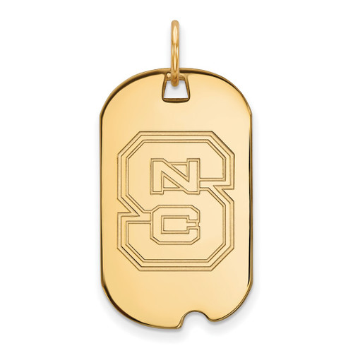 10K Yellow Gold North Carolina State University Small Dog Tag by LogoArt