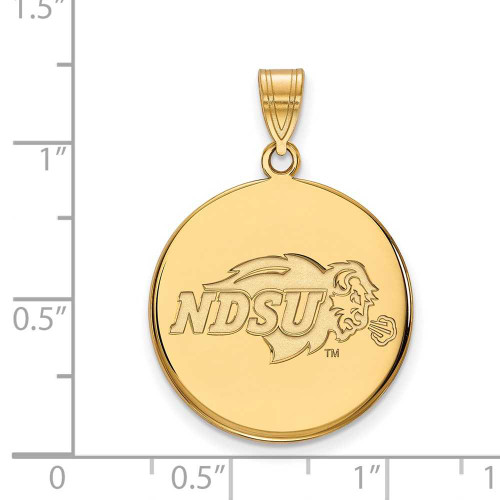 Image of 10K Yellow Gold North Dakota State Large Disc Pendant by LogoArt