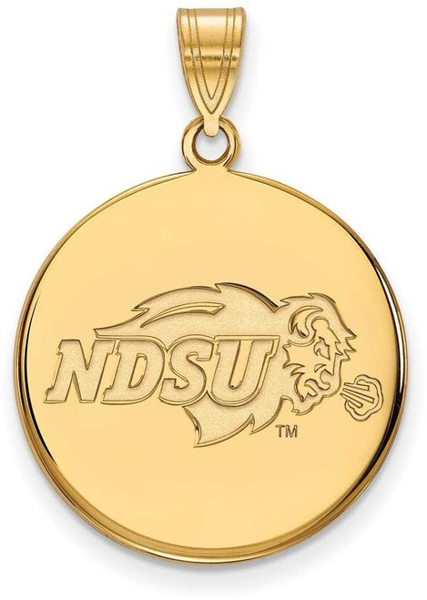 Image of 10K Yellow Gold North Dakota State Large Disc Pendant by LogoArt