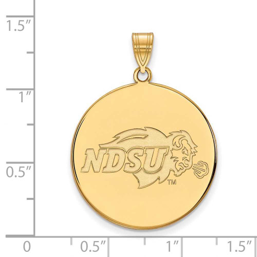 Image of 10K Yellow Gold North Dakota State XL Disc Pendant by LogoArt