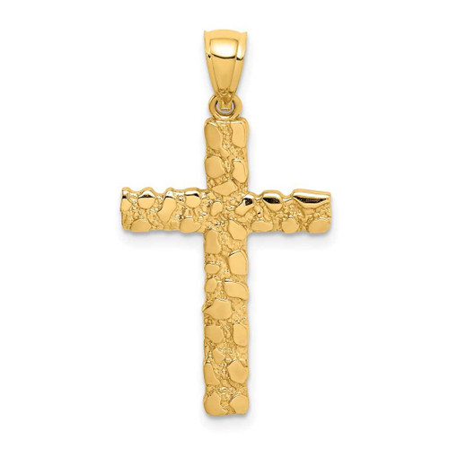 Image of 10K Yellow Gold Nugget Cross Pendant 10XR1833