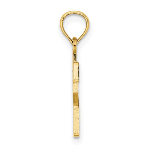 Image of 10k Yellow Gold Number 2 Block Pendant