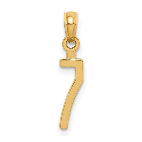 Image of 10k Yellow Gold Number 7 Block Pendant