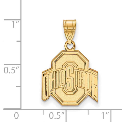 Image of 10K Yellow Gold Ohio State University Medium Pendant by LogoArt (1Y003OSU)
