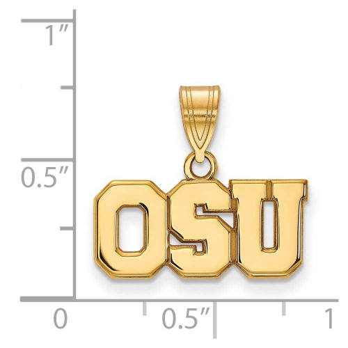 Image of 10K Yellow Gold Ohio State University Medium Pendant by LogoArt (1Y082OSU)