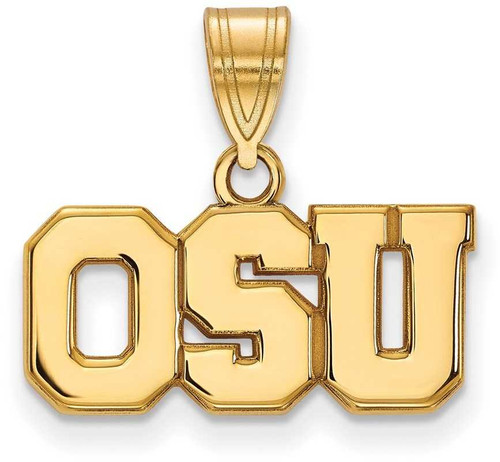 Image of 10K Yellow Gold Ohio State University Medium Pendant by LogoArt (1Y082OSU)