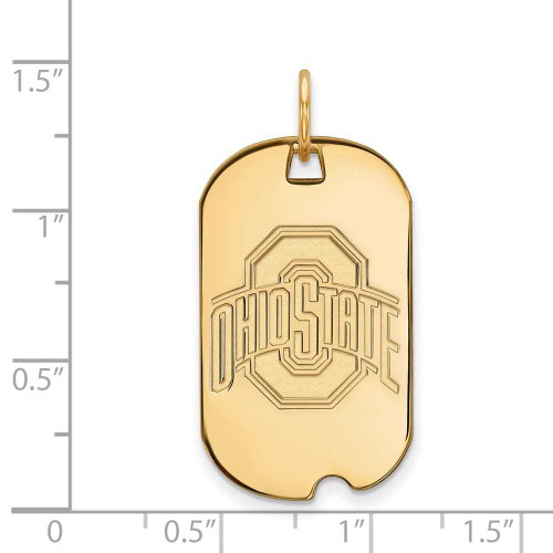 Image of 10K Yellow Gold Ohio State University Small Dog Tag by LogoArt