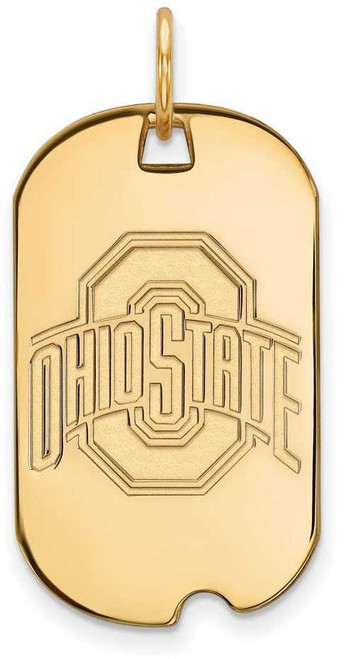 Image of 10K Yellow Gold Ohio State University Small Dog Tag by LogoArt