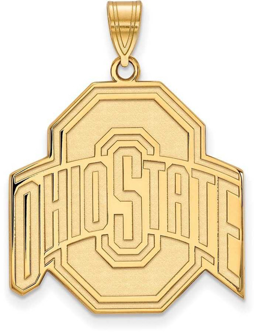 Image of 10K Yellow Gold Ohio State University XL Pendant by LogoArt (1Y005OSU)