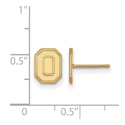Image of 10K Yellow Gold Ohio State University X-Small Post Earrings by LogoArt 1Y051OSU