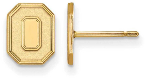 Image of 10K Yellow Gold Ohio State University X-Small Post Earrings by LogoArt 1Y051OSU