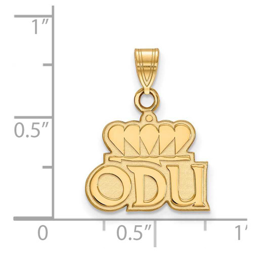 Image of 10K Yellow Gold Old Dominion University Small Pendant by LogoArt (1Y019ODU)