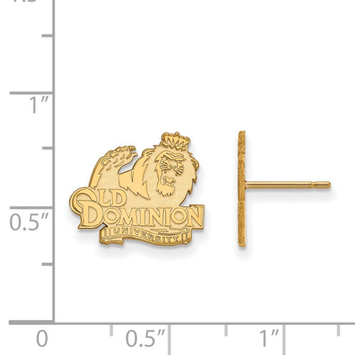 10K Yellow Gold Old Dominion University Small Post Earrings by LogoArt