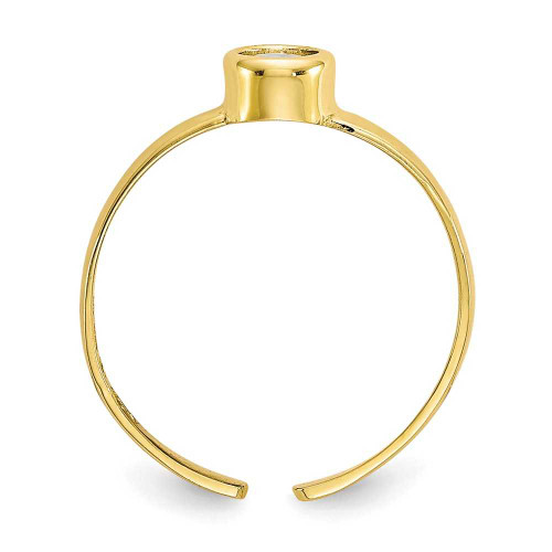 Image of 10K Yellow Gold Open Adjustable w/ Round CZ Toe Ring