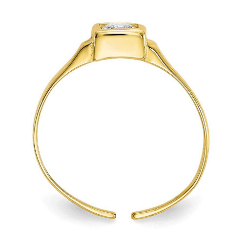 Image of 10K Yellow Gold Open Adjustable w/ Square Shape CZ Toe Ring