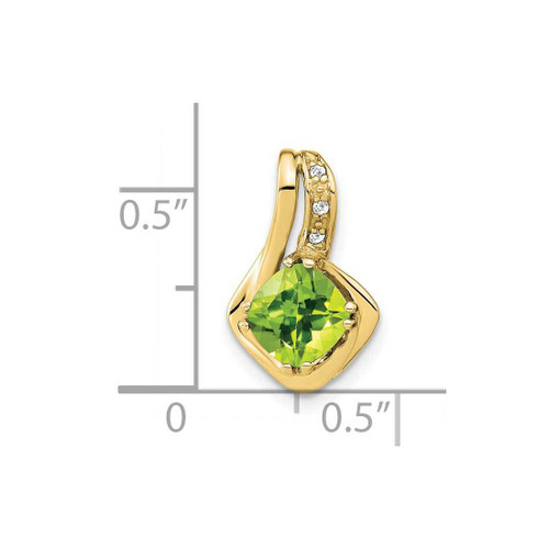 Image of 10k Yellow Gold Peridot and Diamond Pendant