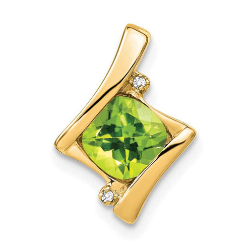 Image of 10K Yellow Gold Peridot and Diamond Pendant PM7033-PE-001-1YA