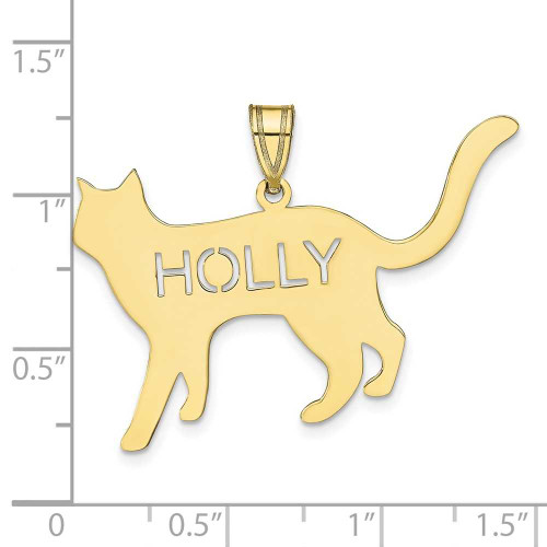 Image of 10K Yellow Gold Personalized Cat Pendant 10XNA692Y