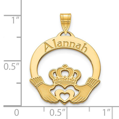 Image of 10k Yellow Gold Personalized Claddagh Pendant - Small 10XNA987Y