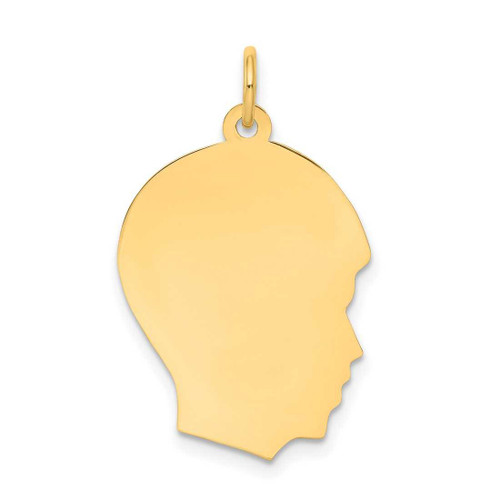 Image of 10K Yellow Gold Plain Facing Right Boy Head Charm 10112/13