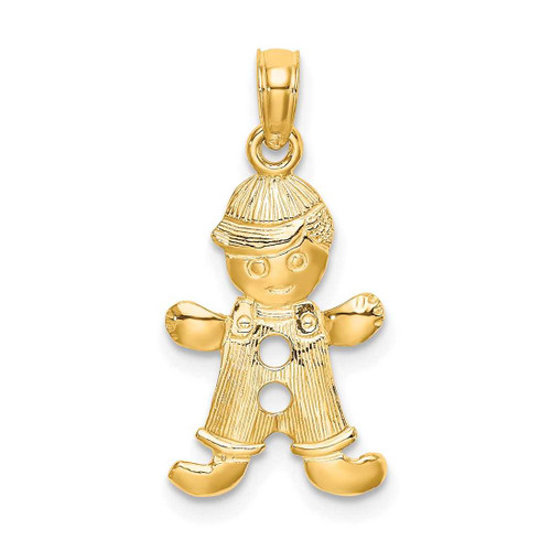 Image of 10K Yellow Gold Playful Boy w/Cut Out Buttons Pendant