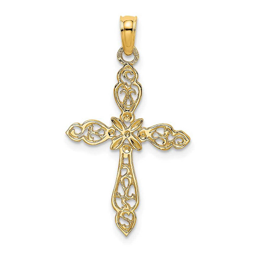 Image of 10k Yellow Gold Polished & Cut-Out Cross Pendant
