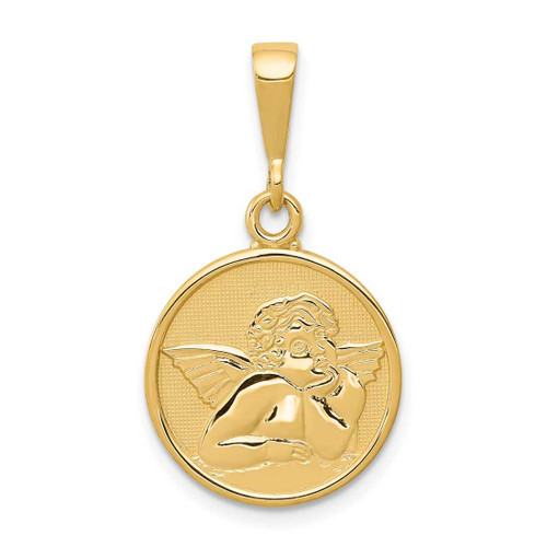 Image of 10K Yellow Gold Polished & Satin Raphael Angel Pendant